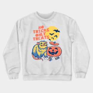 Halloween Possum | No Tricks Only Treats | White BG Crewneck Sweatshirt